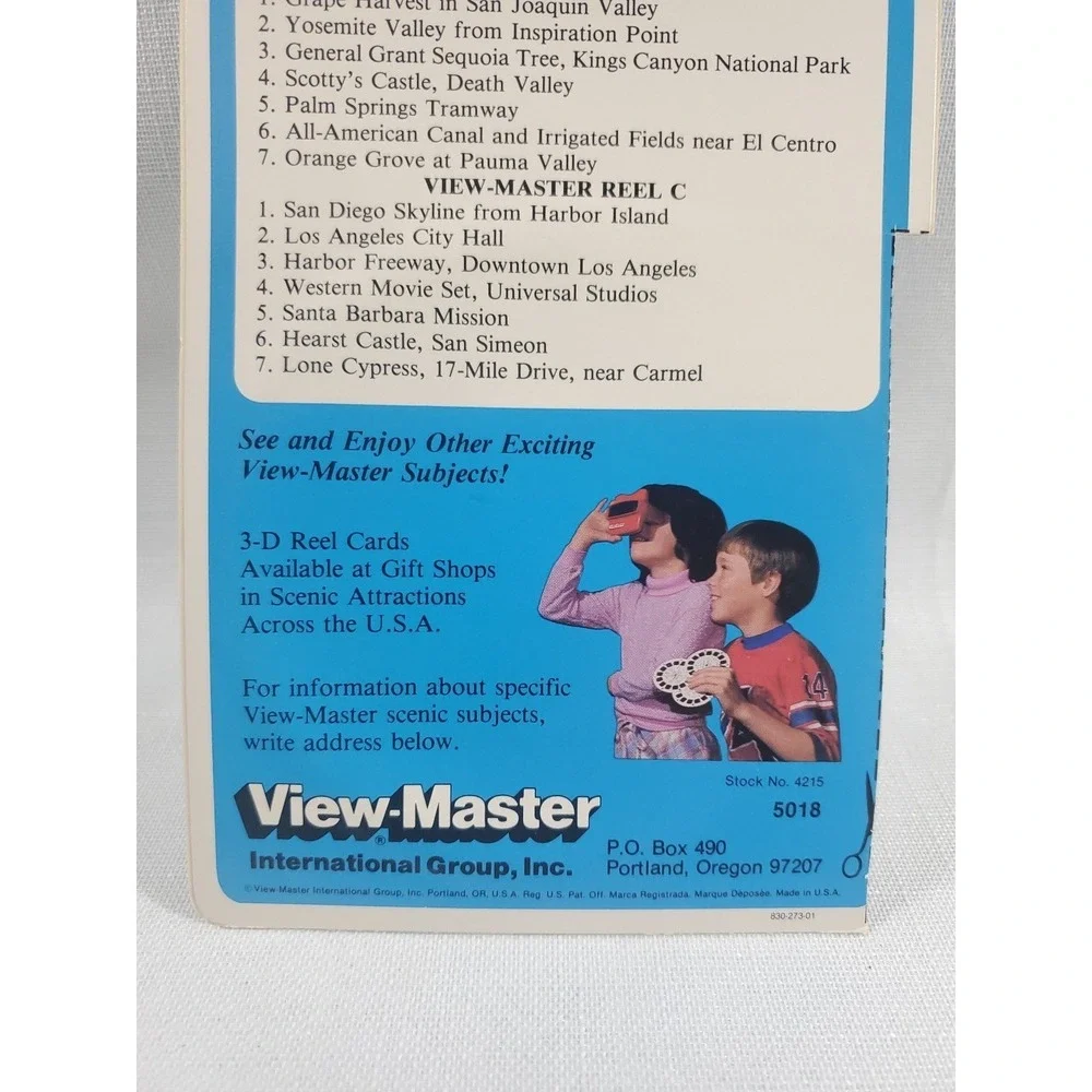 Vintage • View Master 3-D Tour-California - NOS - 3 Reels/21 Pictures